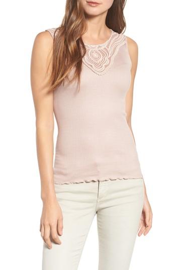 Women's Rosemunde Bordeax Lace Inset Tank - Pink
