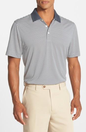 Men's Cutter & Buck Trevor Stripe Drytec Polo - Black