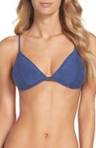Women's Lucky Brand Triangle Bikini Top - Blue