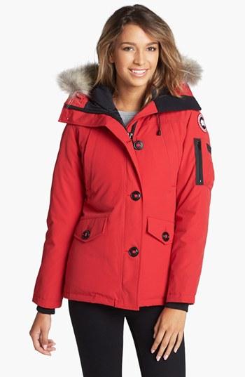 Women's Canada Goose Montebello Slim Fit Down Parka With Genuine Coyote Fur Trim - Red
