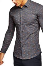 Men's Topman Ditsy Floral Print Shirt - Blue