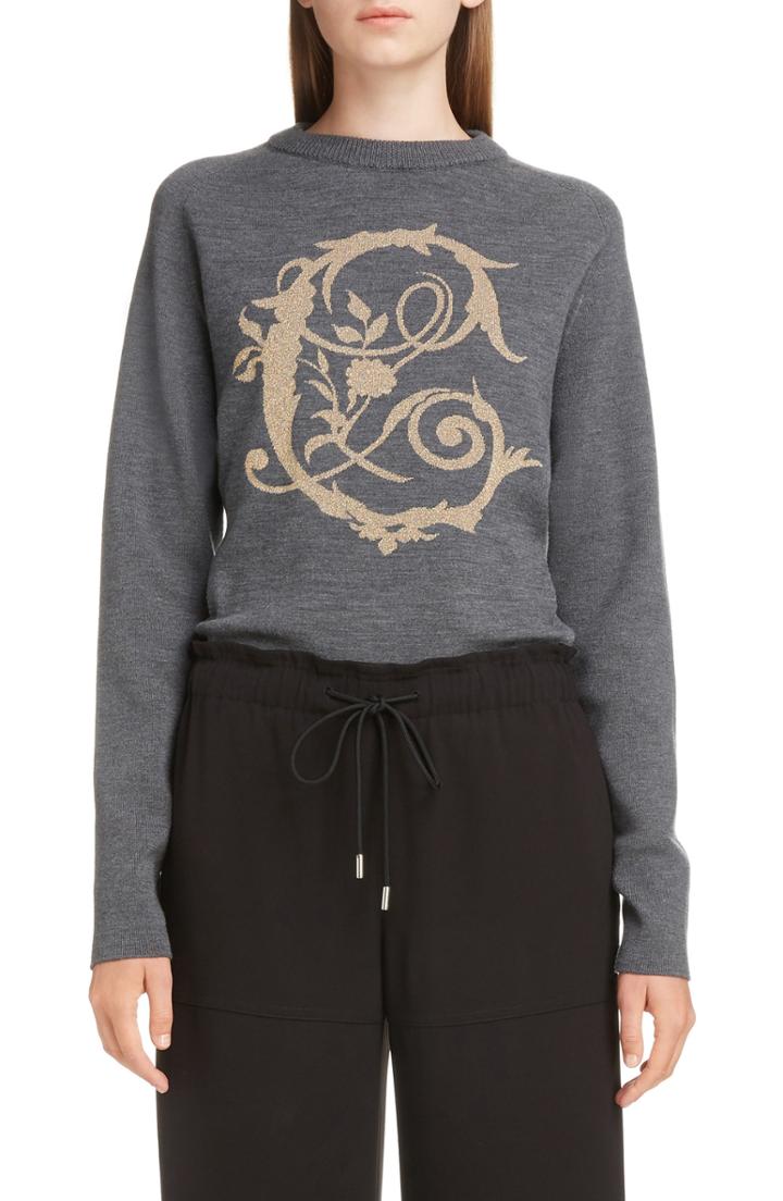 Women's Chloe Brocade C Sweater - Grey