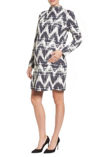 Women's Lab40 Amelia Print Texture Knit Maternity Dress - Blue