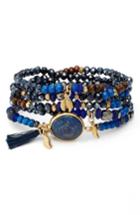 Women's Nakamol Design Crystal & Lapis Stretch Bracelet