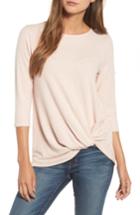 Women's Gibson Twist Front Cozy Fleece Pullover - Pink