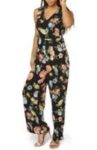 Women's Dorothy Perkins Floral Lace-up Jumpsuit Us / 8 Uk - Black