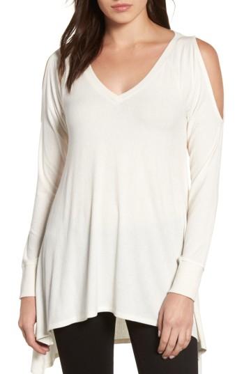 Women's Caslon Cold Shoulder Tunic, Size - Ivory