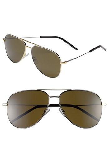 Yves Saint Laurent 29mm Aviator Sunglasses Palladium