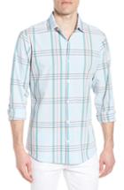 Men's Mizzen+main Lynn Slim Fit Plaid Performance Sport Shirt, Size - Blue
