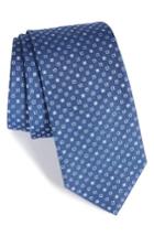 Men's Boss Geometric Grid Silk Tie, Size - Blue