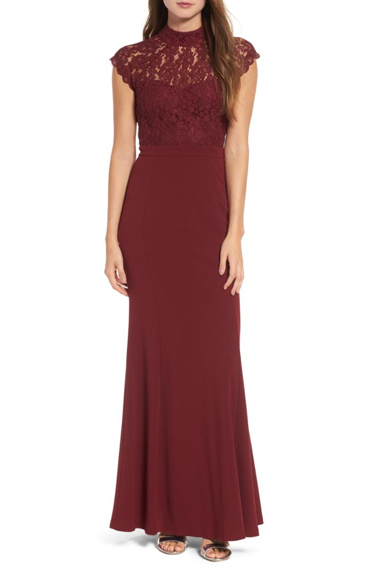 Women's Lulus Lace Bodice Mermaid Gown