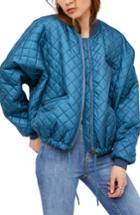 Women's Free People Easy Quilted Bomber Jacket - Blue