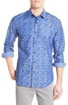 Men's Bugatchi Shaped Fit Floral Jacquard Sport Shirt