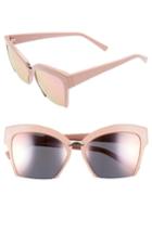 Women's Kendall + Kylie Brooke 55mm Semi Rimless Butterfly Sunglasses - Solid Blush/ Silver Metal