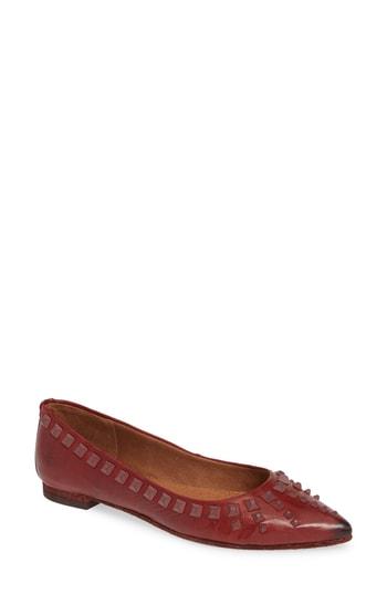 Women's Frye Sienna Deco Stud Ballet Flat .5 M - Red