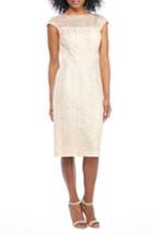 Women's Maggy London Sequin Abstract Rose Sheath Dress - Metallic