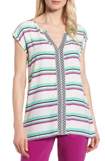 Women's Chaus Split Neck Blouse - White