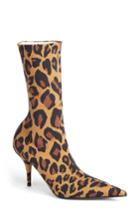 Women's Balenciaga Leopard Print Pointy Toe Bootie Us / 36eu - Brown