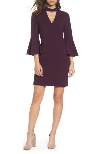 Women's Eliza J Choker Bell Sleeve Shift Dress