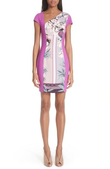 Women's Versace Collection Bicolor Asymmetrical Cady Sheath Dress Us / 38 It - Pink