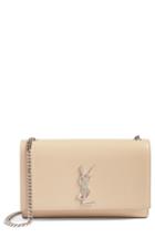 Saint Laurent Medium Kate Calfskin Leather Wallet On A Chain - Beige