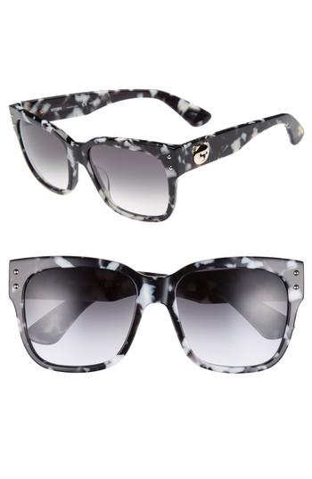 Women's Moschino 56mm Gradient Lens Sunglasses - Black Havana