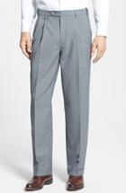 Men's Berle Self Sizer Waist Pleated Trousers X Unhemmed - Grey