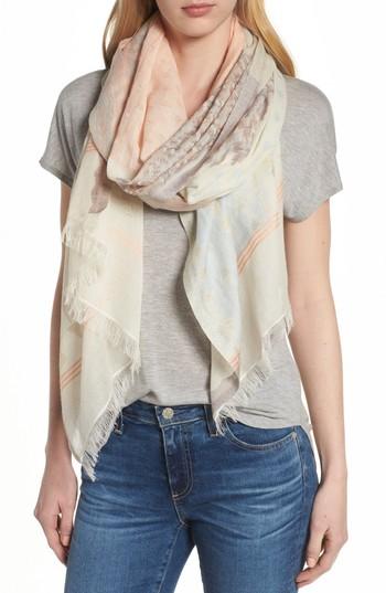 Women's Echo Patchwork Print Silk Scarf, Size - White