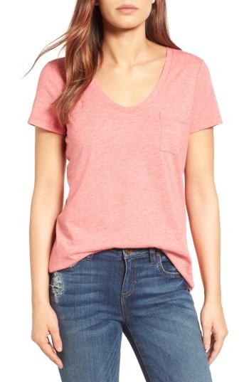 Women's Caslon Rounded V-neck Tee - Red