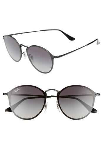 Women's Ray-ban Blaze 59mm Round Sunglasses - Black