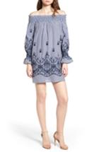 Women's Bishop + Young Stripe Embroidered Off The Shoulder Dress - Blue