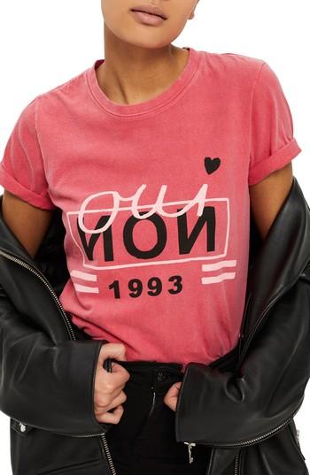 Women's Topshop Oui Non 1993 Graphic Tee - Red