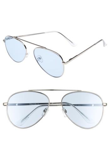 Women's Circus By Sam Edelman 58mm Aviator Sunglasses - Silver/ Blue