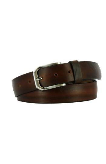 Men's Remo Tulliani Gunner Leather Belt - Bourbon