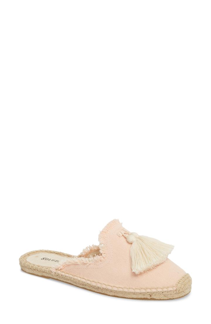 Women's Soludos Frayed Tassel Espadrille Loafer Mule M - Pink