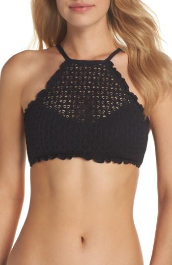 Women's Seafolly Havana High Neck Bikini Top Us / 8 Au - Black