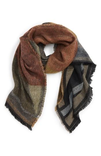 Women's Bp. Geo Colorblock Scarf, Size - Blue