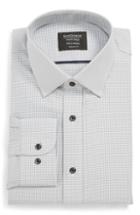 Men's Nordstrom Men's Shop Tech-smart Traditional Fit Stretch Check Dress Shirt - 32/33 - Grey