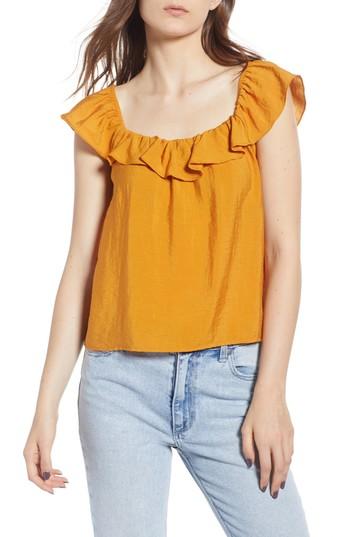 Women's Bp. Ruffle Trim Top - Yellow
