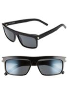 Women's Saint Laurent 57mm Sunglasses - Black/ Grey