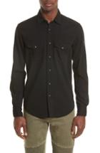 Men's Belstaff Somerford Extra Trim Fit Denim Shirt, Size - Black