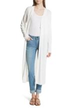 Women's Theory New Harbor Linen Blend Maxi Cardigan, Size - Ivory
