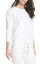 Women's David Lerner Distressed Lounge Sweatshirt - White