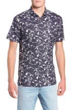 Men's Tori Richard Ebb & Flow Trim Fit Camp Shirt, Size - Blue