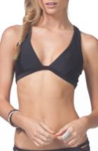 Women's Rip Curl Designer Surf Lattice Halter Bikini Top - Black
