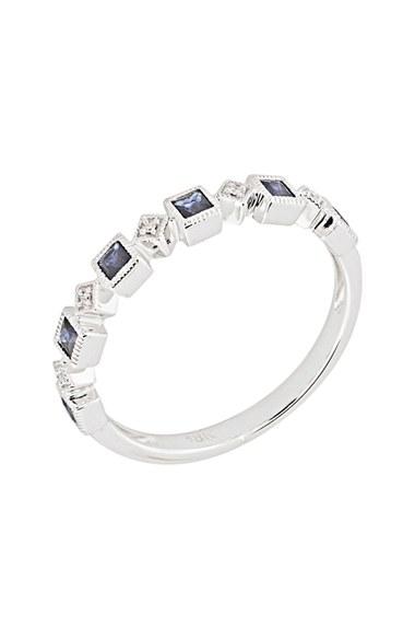 Women's Bony Levy Stackable Diamond & Sapphire Band Ring (nordstrom Exclusive)
