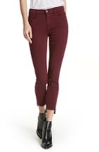 Women's Frame Le Skinny De Jeanne Raw Stagger Hem Jeans - Burgundy