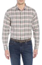 Men's Tommy Bahama Harbor Herringbone Plaid Sport Shirt - Brown