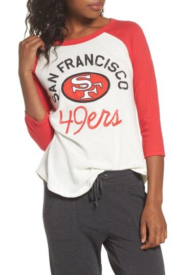 Women's Junk Food Nfl San Francisco 49ers Raglan Tee - White