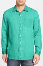 Men's Tommy Bahama 'sea Glass Breezer' Original Fit Linen Shirt, Size - Blue